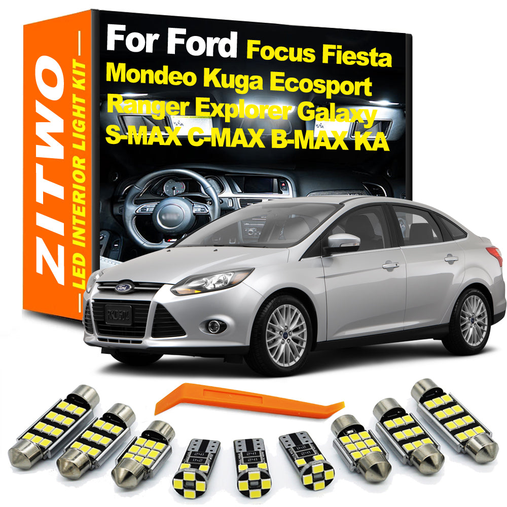 AutoGlowLED LED Interior Light Kit for Ford Fiesta Focus Mondeo Kuga Ecosport Ranger Galaxy S-MAX B-MAX C-MAX KA