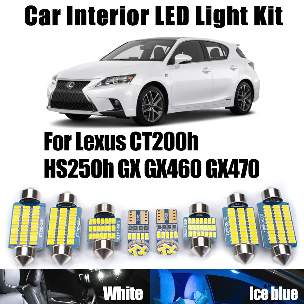 AutoGlowLED Canbus LED Interior Light Kit for Lexus CT200h HS250h GX