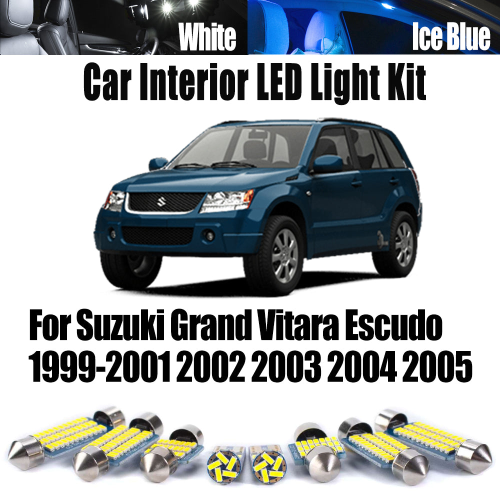 AutoGlowLED 12Pc LED Interior Light Kit for Suzuki Grand Vitara 1999-2005 Canbus