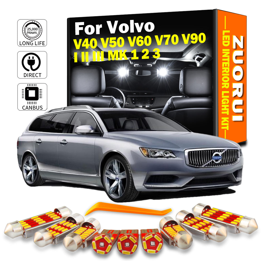 AutoGlowLED Canbus LED Interior Light Kit for Volvo V40 V50 V60 V70 V90 1995-2019