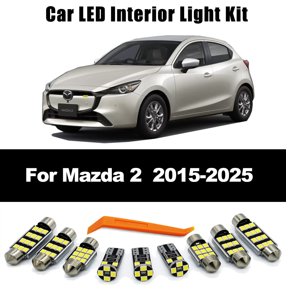 Canbus LED Bulb Interior License Plate Light Kit for Mazda 2 2015-2025 AutoGlowLED
