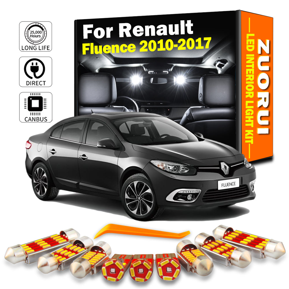 Renault Fluence LED Interior Light Kit 11Pcs Canbus AutoGlowLED