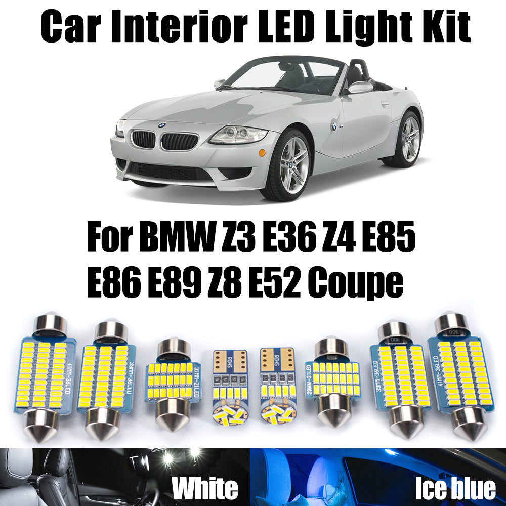 AutoGlowLED Canbus LED Interior Light Kit for BMW Z3 E36 Z4 E85 E86 E89 Z8 E52