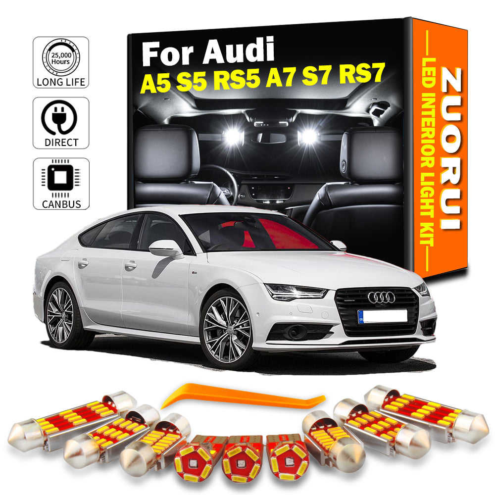 AutoGlowLED Canbus LED Interior Light Kit for Audi A5 S5 RS5 A7 S7 RS7 No Error
