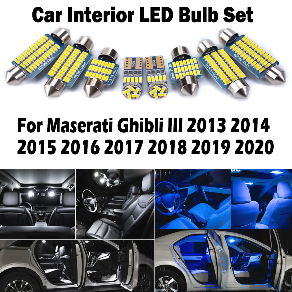 AutoGlowLED 16Pc Canbus LED Interior Light Kit for Maserati Ghibli III 2013-2020