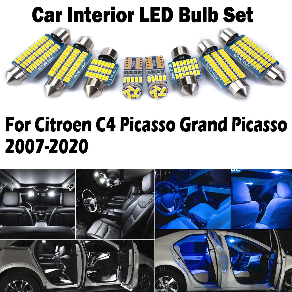 AutoGlowLED Canbus LED Interior Light Kit for Citroen C4 Picasso Grand Picasso 2007-2020