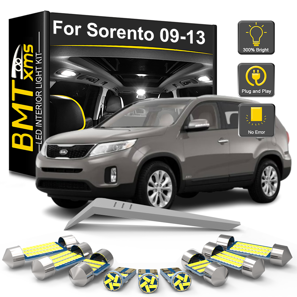 AutoGlowLED 9PCS LED Interior Light Kit for KIA Sorento XM 2009-2013 Dome Map Trunk