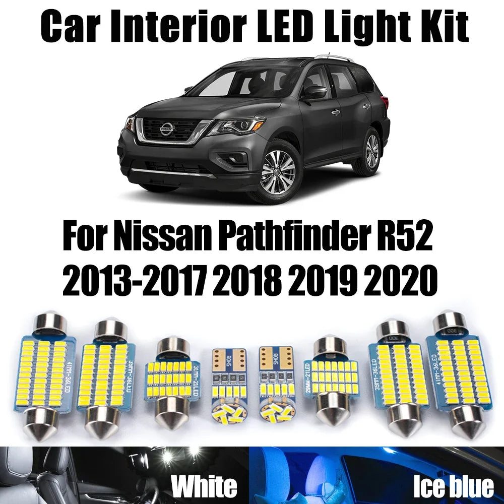 AutoGlowLED 15Pcs Canbus LED Interior Light Kit for Nissan Pathfinder R52 2013-2020