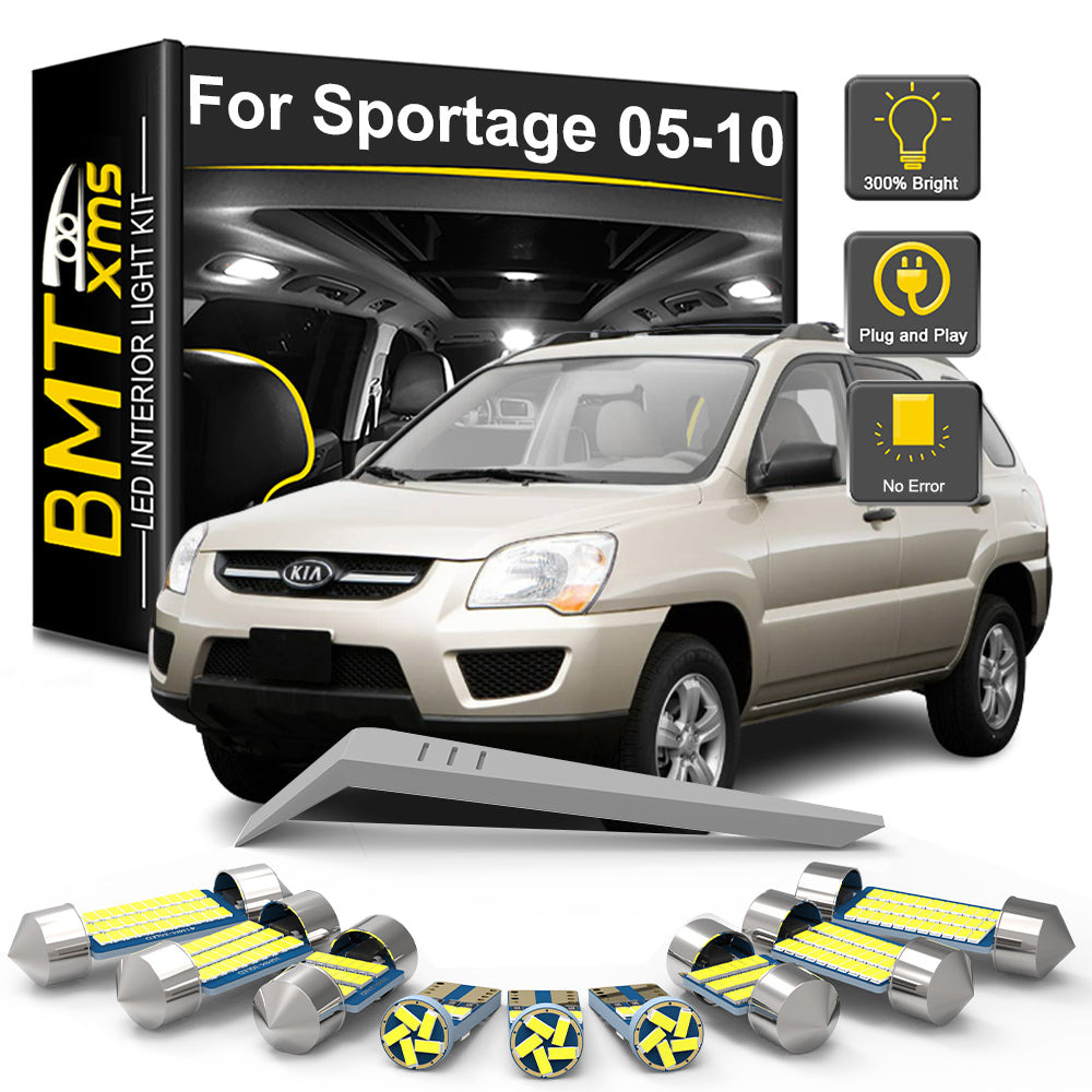 AutoGlowLED 12Pc Canbus Interior LED Light Kit for KIA Sportage 2 MK2 JE 2005-2010