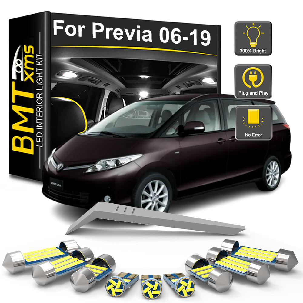 AutoGlowLED 15Pcs LED Interior Light Kit for Toyota Previa Estima ACR50