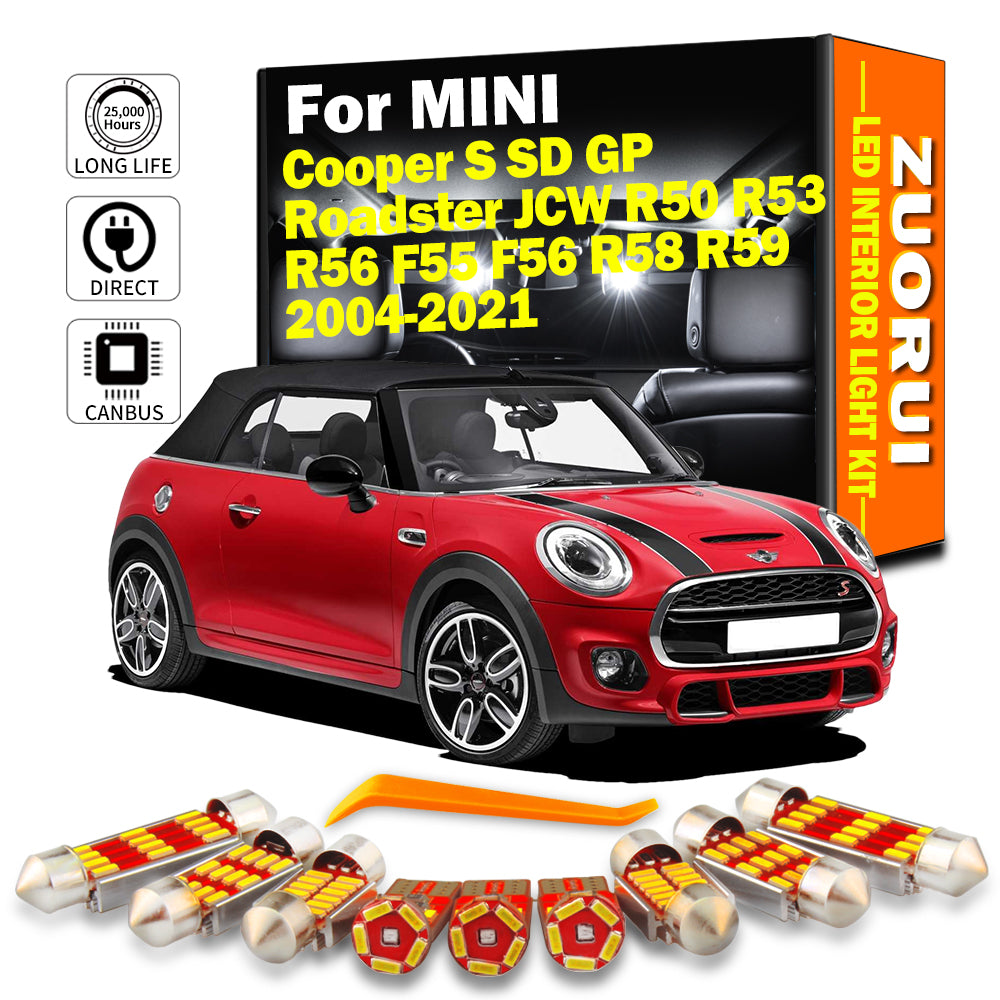 AutoGlowLED Canbus LED Interior Light Kit for MINI Cooper R50-R59 F55 F56