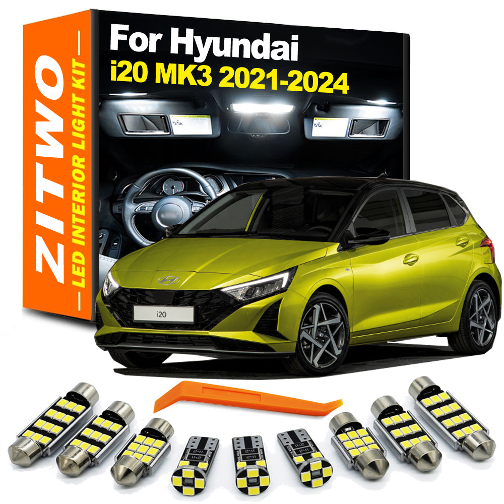 AutoGlowLED 11Pcs Canbus LED Interior Light Kit for Hyundai i20 i20N MK3 2021-2024