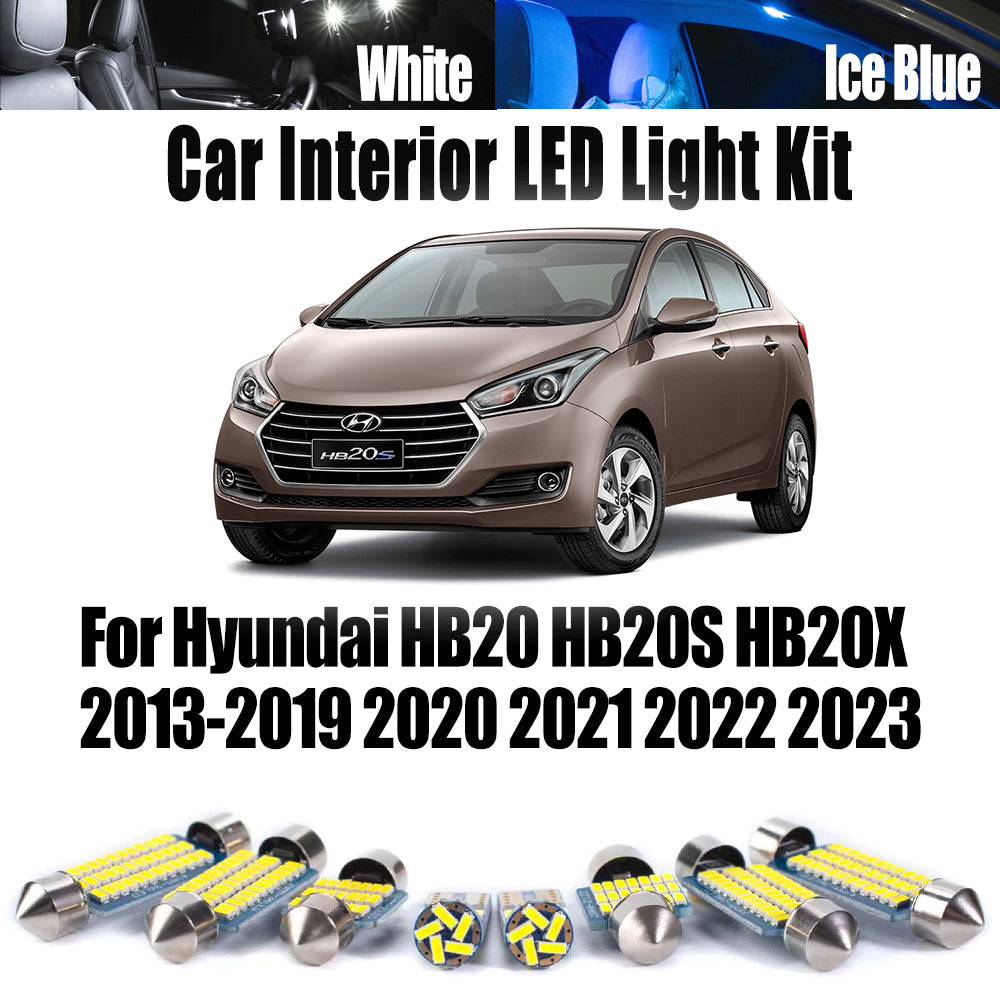 AutoGlowLED Canbus LED Interior Light Kit for Hyundai HB20 HB20S HB20X 2013-2023 11Pcs