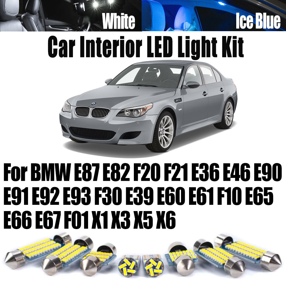 AutoGlowLED Interior LED Light Kit for BMW E87 E82 F20 F21 E36 E46 E90 E91 E92 E93 F30 E39 E60 E61 F10 E65 E66 E67 F01 X1 X3 X5 X6 Canbus