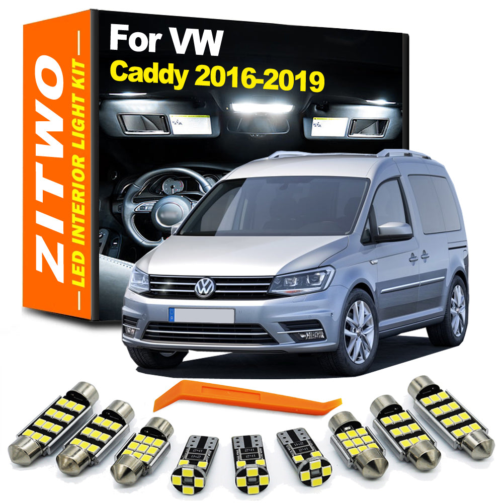 AutoGlowLED 11Pcs Canbus LED Interior Light Kit for VW Caddy 4 MK4 2016-2019
