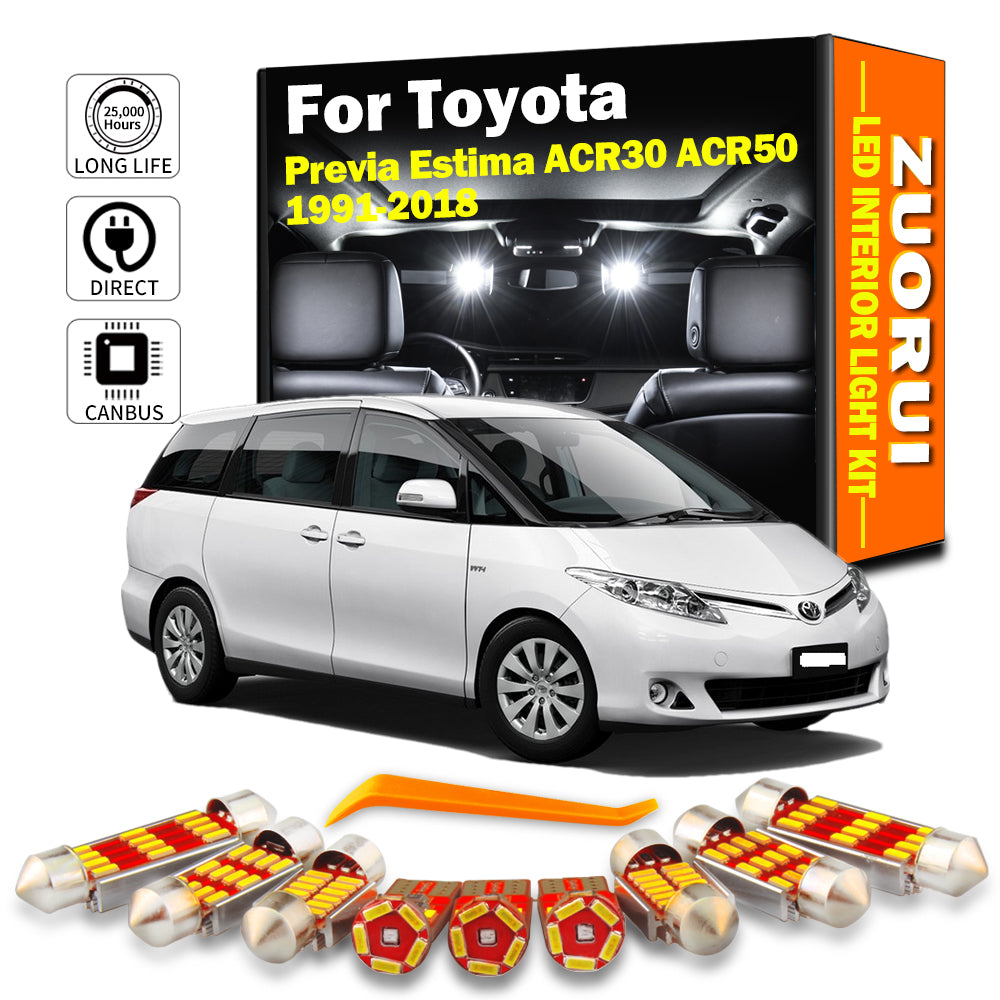 AutoGlowLED LED Interior Light Kit for Toyota Previa Estima Canbus Error Free