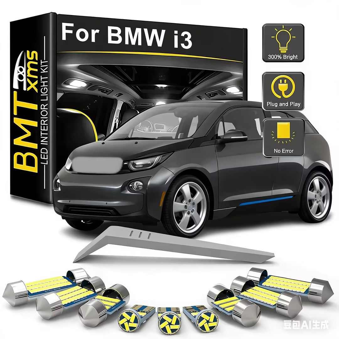 AutoGlowLED 9Pcs Canbus LED Interior Light Kit for BMW i3 2014-2018