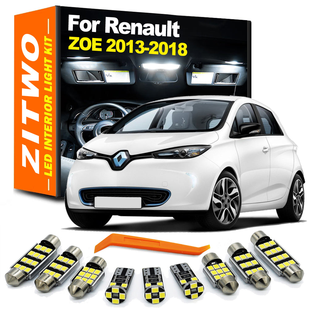 AutoGlowLED 8Pcs LED Interior Light Kit for Renault ZOE ZE 2013-2018