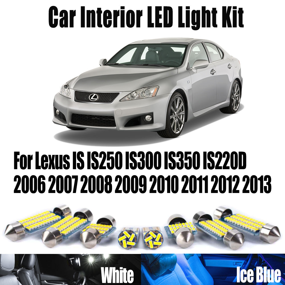 AutoGlowLED 15Pc Canbus LED Interior Light Kit for Lexus IS 2006-2013
