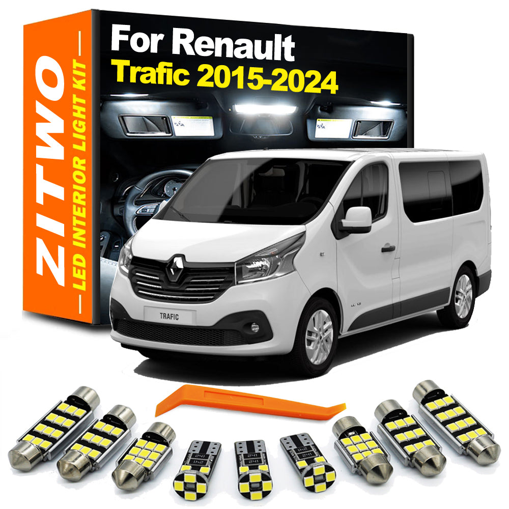 AutoGlowLED 11Pcs Canbus LED Interior Light Kit for Renault Trafic 2015-2024