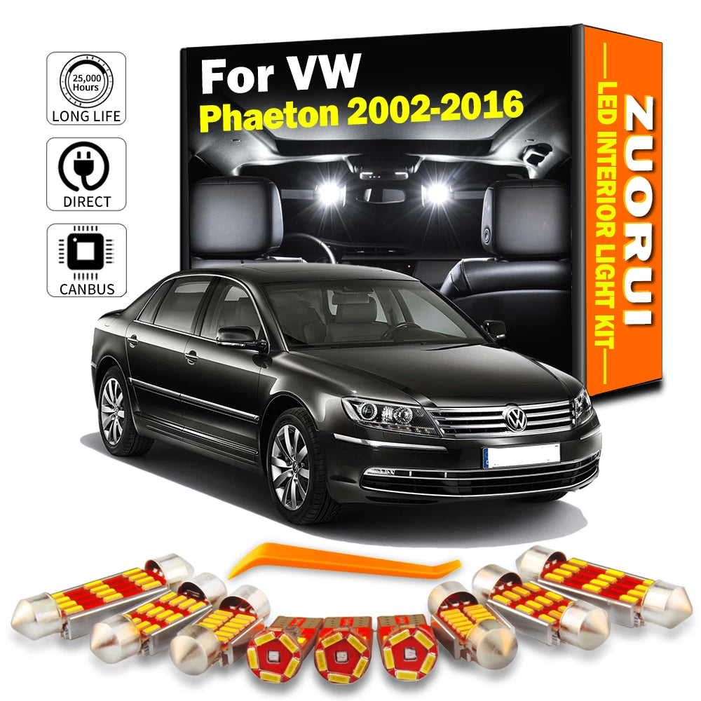 AutoGlowLED 27Pcs Canbus LED Interior Light Kit for VW Phaeton 2002-2016