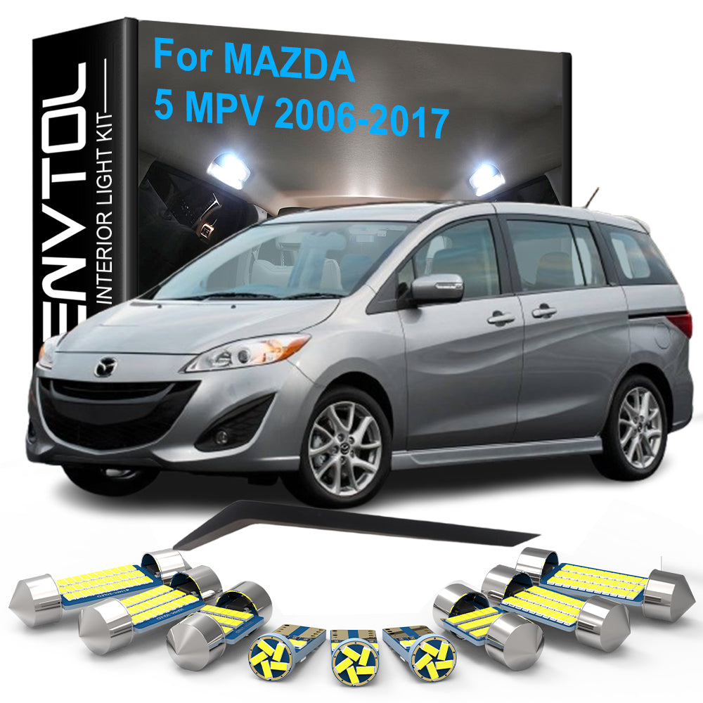 AutoGlowLED 9pcs LED Interior Lights Canbus Kit for Mazda 5 MPV 2006-2017
