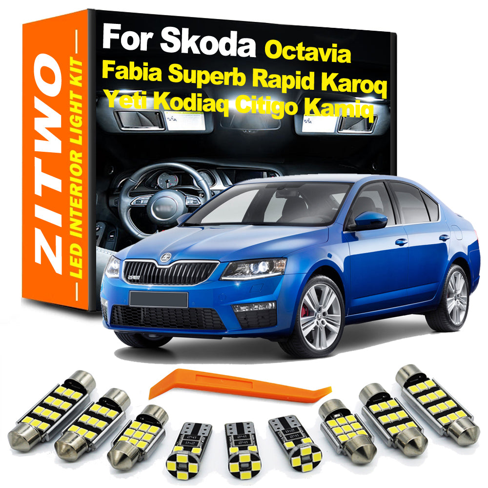 AutoGlowLED Canbus LED Interior Light Kit for Skoda Octavia Fabia Superb Rapid Karoq Yeti Kodiaq Citigo Kamiq Roomster MK1 MK2 MK3