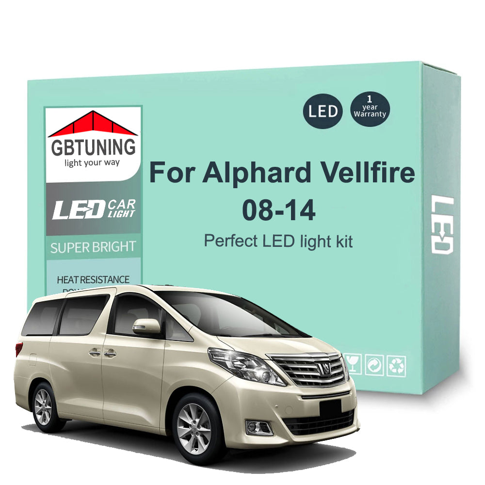 AutoGlowLED Canbus LED Interior Light Kit for Toyota Alphard Vellfire 20 Series 2008-2014