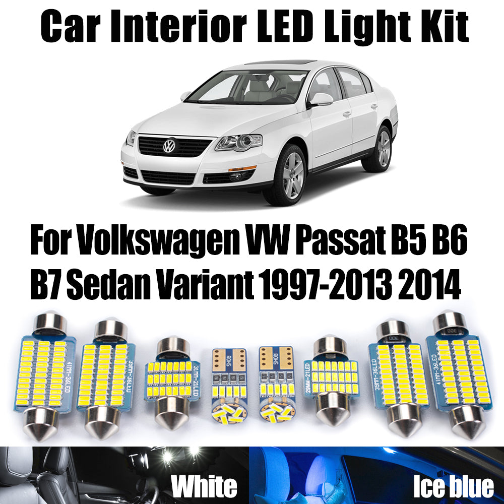 AutoGlowLED VW Passat B5 B6 B7 LED Interior Light Kit Canbus Error Free