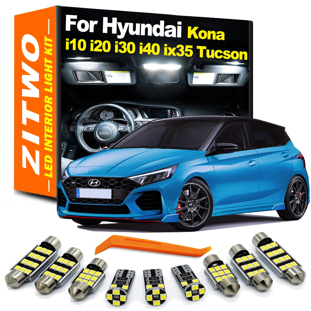 AutoGlowLED LED Interior Light Kit for Hyundai i10 i20 i30 i40 ix35 Kona Tucson
