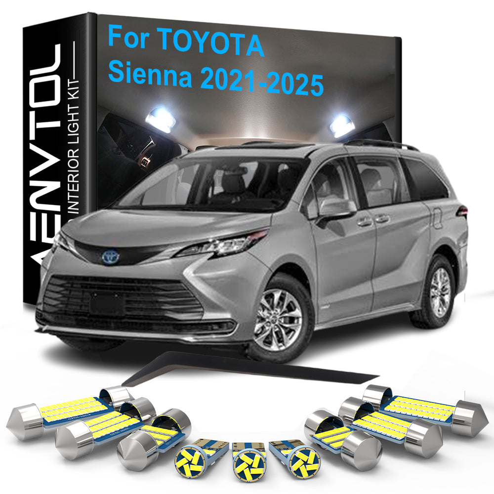 AutoGlowLED 17pc LED Interior Light Kit for Toyota Sienna 2021-2025 Canbus