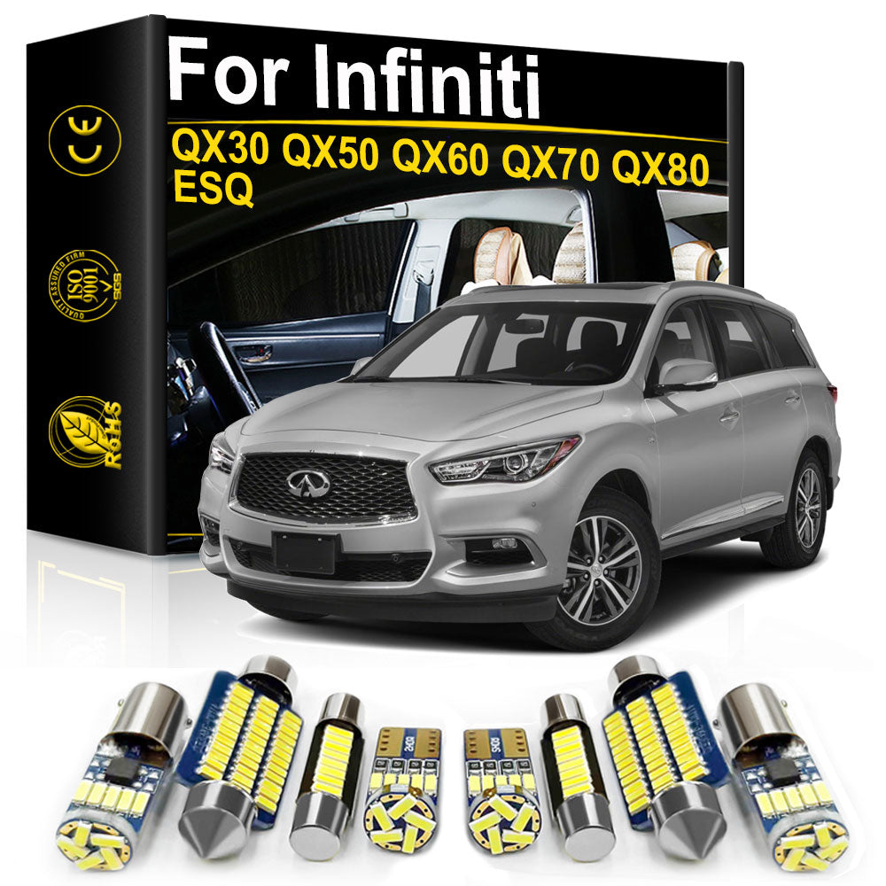 AutoGlowLED Canbus LED Interior Light Kit for Infiniti QX30 QX50 QX60 QX70 QX80 ESQ