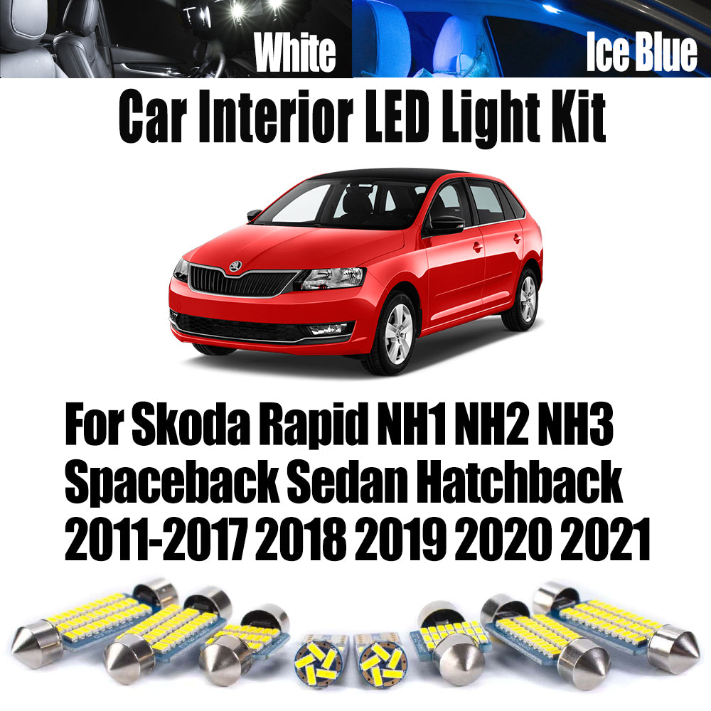 AutoGlowLED LED Interior Light Kit for Skoda Rapid NH1 NH2 NH3 2011-2021 Canbus