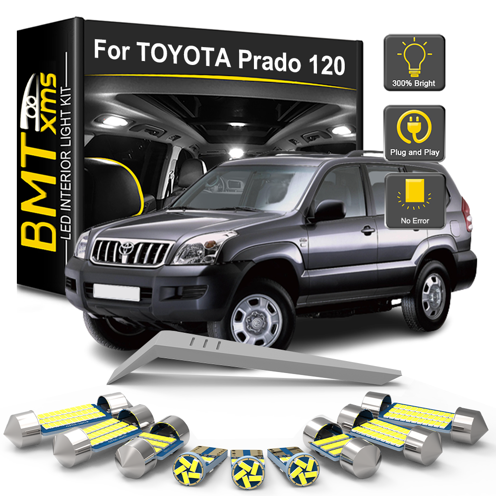 AutoGlowLED 17Pcs Canbus LED Interior Light Kit for Toyota Prado 120 LC120 2002-2009