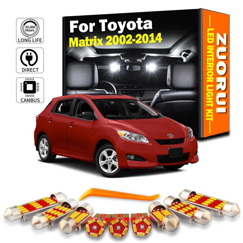 AutoGlowLED 8Pc LED Interior Light Kit for Toyota Matrix 2002-2014