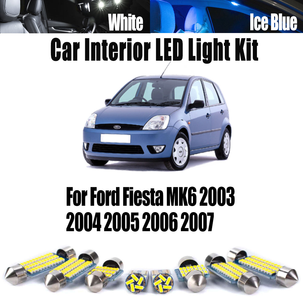 AutoGlowLED 13Pc LED Interior Light Kit for Ford Fiesta MK6 2003-2007