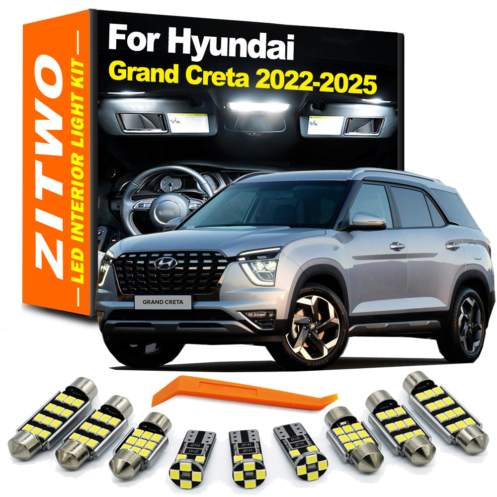 AutoGlowLED 12Pcs Canbus LED Interior Light Kit for Hyundai Grand Creta 2022-2025