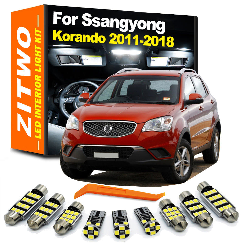 AutoGlowLED 11-Piece LED Interior Light Kit for Ssangyong Korando C 2011-2018