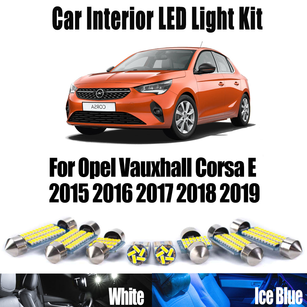 AutoGlowLED 11Pcs Canbus LED Interior Light Kit for Opel Vauxhall Corsa E 2015-2019