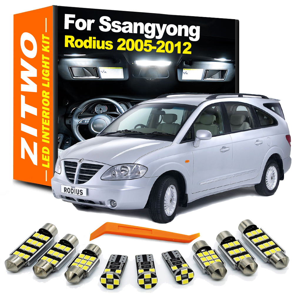AutoGlowLED 13Pcs Canbus LED Interior Light Kit for Ssangyong Rodius 2005-2012