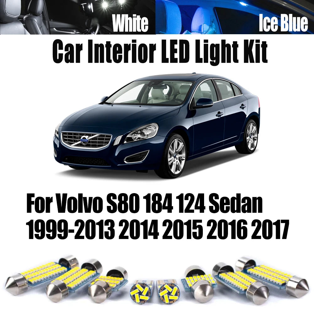 AutoGlowLED LED Interior Light Kit for Volvo S80 1999-2017 Canbus Error Free