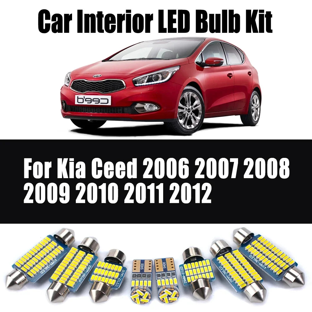 AutoGlowLED 11Pcs LED Interior Light Kit for Kia Ceed 2006-2012 Canbus