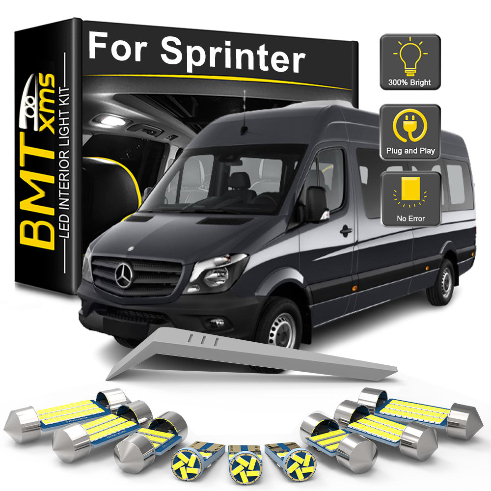 AutoGlowLED 12Pc Canbus LED Interior Light Kit for Mercedes-Benz Sprinter 906 W906 2006-2013
