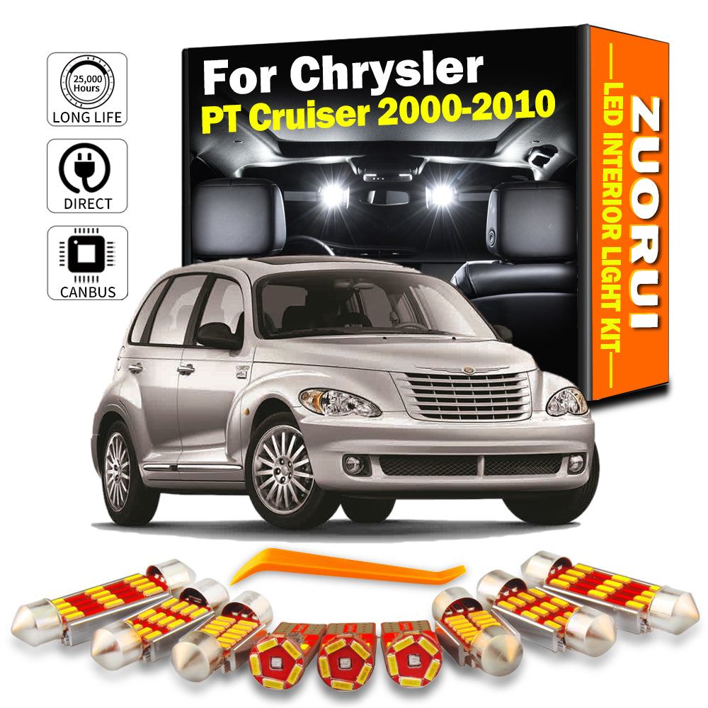 AutoGlowLED 12Pcs Canbus LED Interior Light Kit for Chrysler PT Cruiser 2000-2010