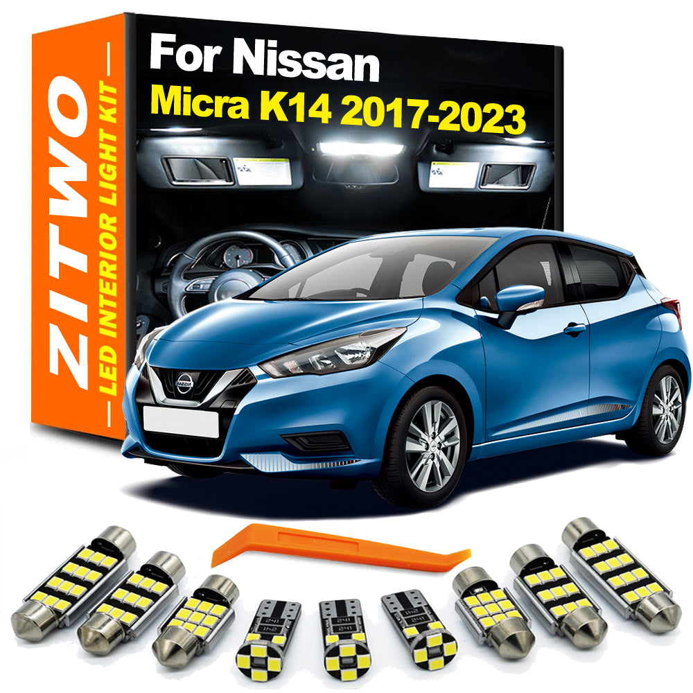 AutoGlowLED 7Pcs LED Interior Light Kit for Nissan Micra K14 2017-2025