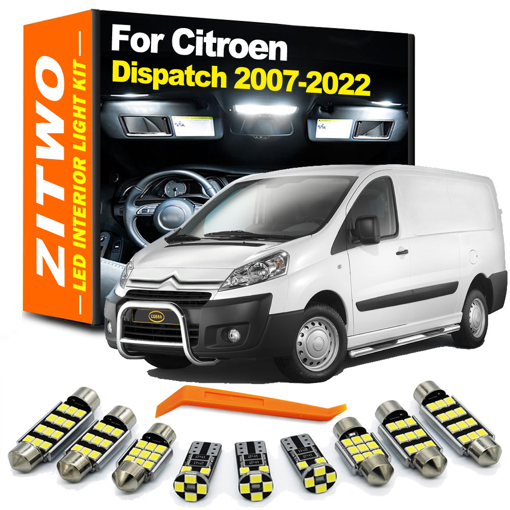 AutoGlowLED 11Pcs LED Interior Light Kit for Citroen Dispatch 2007-2022