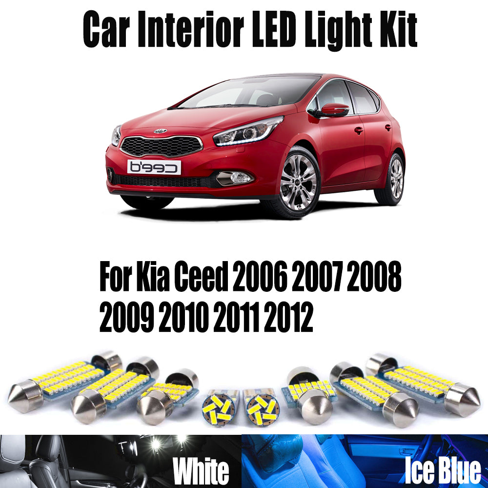 AutoGlowLED 11Pcs LED Interior Light Kit for Kia Ceed 2006-2012 No Error