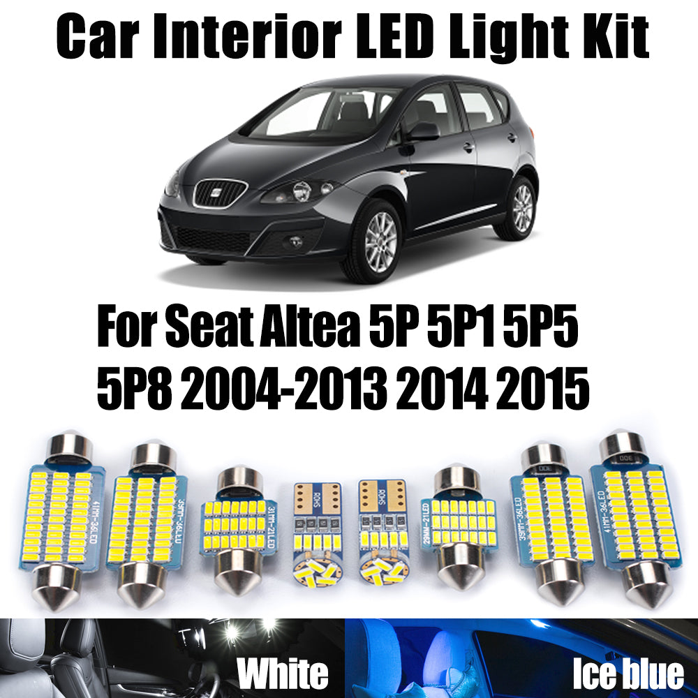 AutoGlowLED 13Pcs Canbus LED Interior Light Kit for Seat Altea 5P 2004-2015