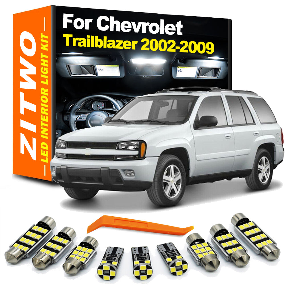 AutoGlowLED 14Pcs LED Interior Light Kit for Chevy Trailblazer 2002-2009