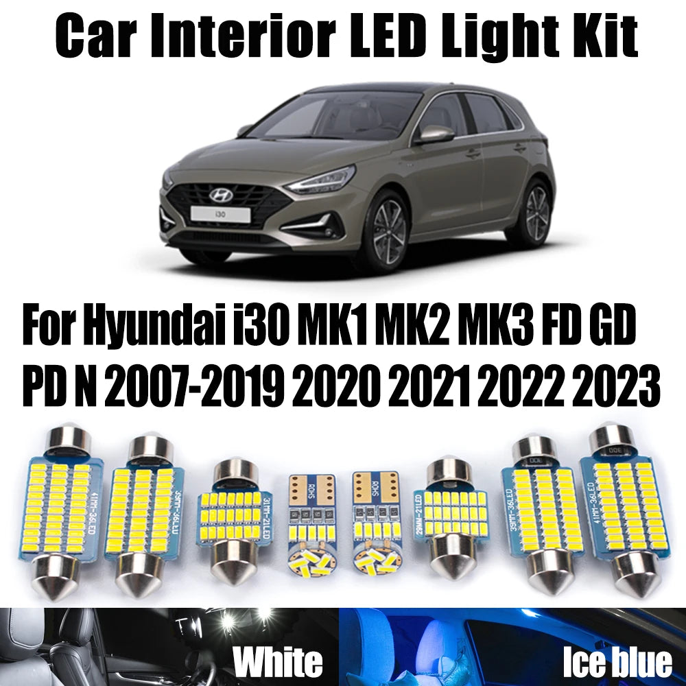 AutoGlowLED Canbus LED Interior Light Kit for Hyundai i30 MK1 MK2 MK3